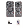 MARSİLYAN™- iPhone 14 Pro Max Kılıf Nova Doku Koleksiyonu - Siyah Joko 5D Cam + Derin Mor Bilvis Titan Kamera Lens