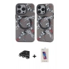 MARSİLYAN™- iPhone 14 Pro Max Kılıf Nova Doku Koleksiyonu - Siyah Joko 5D Cam + Gümüş Raze Metal Kamera Lens