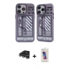 MARSİLYAN™- iPhone 14 Pro Max Kılıf Nova Doku Koleksiyonu - Siyah Joko 5D Cam + Gümüş Raze Metal Kamera Lens