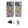 MARSİLYAN™- iPhone 14 Pro Max Kılıf Nova Doku Koleksiyonu - Siyah Joko 5D Cam + Gümüş Raze Metal Kamera Lens