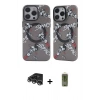 MARSİLYAN™- iPhone 14 Pro Max Kılıf Nova Doku Koleksiyonu - Siyah Joko Magic 5D Hayalet Cam + Gümüş Raze Metal Kamera Lens