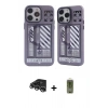MARSİLYAN™- iPhone 14 Pro Max Kılıf Nova Doku Koleksiyonu - Siyah Joko Magic 5D Hayalet Cam + Gümüş Raze Metal Kamera Lens