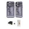 MARSİLYAN™- iPhone 14 Pro Max Kılıf Nova Doku Koleksiyonu - Siyah Mat Seramik Nano Ekran Koruyucu + Raze Metal Kamera Lens - GD
