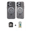 MARSİLYAN™- iPhone 14 Pro Max Kılıf Nova Doku Koleksiyonu - Siyah Polymer Nano Ekran Koruyucu + PVD Metal Kamera Lens - TU