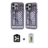 MARSİLYAN™- iPhone 14 Pro Max Kılıf Nova Doku Koleksiyonu - Siyah Polymer Nano Ekran Koruyucu + PVD Metal Kamera Lens - TU