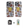 MARSİLYAN™- iPhone 14 Pro Max Kılıf Nova Doku Koleksiyonu - Siyah Polymer Nano Ekran Koruyucu + PVD Metal Kamera Lens - TU
