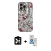 MARSİLYAN™- iPhone 14 Pro Max Kılıf Nova Doku Prime - Şeffaf Royal Nano Ekran Koruyucu + PVD Metal Kamera Lens - TU