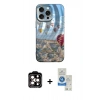 MARSİLYAN™- iPhone 14 Pro Max Kılıf Nova Doku Prime - Şeffaf Royal Nano Ekran Koruyucu + PVD Metal Kamera Lens - TU
