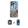 MARSİLYAN™- iPhone 14 Pro Max Kılıf Nova Doku Prime - Siyah 18D Cam Ekran Koruyucu + PVD Metal Kamera Lens - TU
