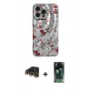 MARSİLYAN™- iPhone 14 Pro Max Kılıf Nova Doku Prime - Siyah 360 Mat Full Body Arka Koruyucu + Gold Raze Metal Kamera Lens