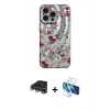 MARSİLYAN™- iPhone 14 Pro Max Kılıf Nova Doku Prime - Siyah 3D Antistatik Cam Ekran Koruyucu + Raze Metal Kamera Lens - GS