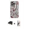 MARSİLYAN™- iPhone 14 Pro Max Kılıf Nova Doku Prime - Siyah Bilvis 3D Mat Cam Ekran Koruyucu + Gold Raze Metal Kamera Lens