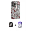 MARSİLYAN™- iPhone 14 Pro Max Kılıf Nova Doku Prime - Siyah Bilvis 5in1 3D Magic Cam Ekran Koruyucu + Turuncu PVD Metal Kamera Lens