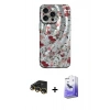 MARSİLYAN™- iPhone 14 Pro Max Kılıf Nova Doku Prime - Siyah Bilvis 5in1 5D Magic Hayalet Cam Ekran Koruyucu + Raze Metal Kamera Lens - GD