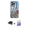 MARSİLYAN™- iPhone 14 Pro Max Kılıf Nova Doku Prime - Siyah Bilvis 5in1 5D Magic Hayalet Cam Ekran Koruyucu + Raze Metal Kamera Lens - GD