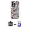 MARSİLYAN™- iPhone 14 Pro Max Kılıf Nova Doku Prime - Siyah Bilvis 5in1 5D Magic Hayalet Cam Ekran Koruyucu + PVD Metal Kamera Lens - TU