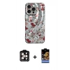 MARSİLYAN™- iPhone 14 Pro Max Kılıf Nova Doku Prime - Siyah Buffer Hayalet Cam Ekran Koruyucu + PVD Metal Kamera Lens - TU
