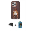 MARSİLYAN™- iPhone 14 Pro Max Kılıf Nova Form Koleksiyonu - Siyah 18D Cam Ekran Koruyucu + Raze Metal Kamera Lens - GS