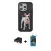 MARSİLYAN™- iPhone 14 Pro Max Kılıf Nova Form Koleksiyonu - Siyah 18D Cam Ekran Koruyucu + Raze Metal Kamera Lens - GS