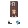 MARSİLYAN™- iPhone 14 Pro Max Kılıf Nova Form Koleksiyonu - Siyah 3D Antistatik Cam Ekran Koruyucu + Derin Mor Bilvis Titan Kamera Lens