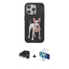 MARSİLYAN™- iPhone 14 Pro Max Kılıf Nova Form Koleksiyonu - Siyah 3D Antistatik Cam Ekran Koruyucu + Raze Metal Kamera Lens - GS