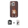 MARSİLYAN™- iPhone 14 Pro Max Kılıf Nova Form Koleksiyonu - Siyah Bilvis 3D Mat Cam Ekran Koruyucu + PVD Metal Kamera Lens - TU