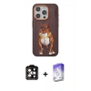 MARSİLYAN™- iPhone 14 Pro Max Kılıf Nova Form Koleksiyonu - Siyah Bilvis 5in1 3D Magic Cam Ekran Koruyucu + PVD Metal Kamera Lens - TU