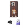 MARSİLYAN™- iPhone 14 Pro Max Kılıf Nova Form Koleksiyonu - Siyah Bilvis 5in1 5D Magic Hayalet Cam Ekran Koruyucu + Raze Metal Kamera Lens - GS