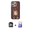 MARSİLYAN™- iPhone 14 Pro Max Kılıf Nova Form Koleksiyonu - Siyah Bilvis 5in1 5D Magic Hayalet Cam Ekran Koruyucu + PVD Metal Kamera Lens - TU