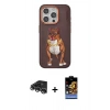 MARSİLYAN™- iPhone 14 Pro Max Kılıf Nova Form Koleksiyonu - Siyah Buffer Hayalet Cam Ekran Koruyucu + Gümüş Raze Metal Kamera Lens