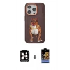 MARSİLYAN™- iPhone 14 Pro Max Kılıf Nova Form Koleksiyonu - Siyah Buffer Hayalet Cam Ekran Koruyucu + PVD Metal Kamera Lens - TU