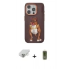 MARSİLYAN™- iPhone 14 Pro Max Kılıf Nova Form Koleksiyonu - Siyah Joko Magic 5D Hayalet Cam + Gold Band Metal Kamera Lens