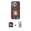 MARSİLYAN™- iPhone 14 Pro Max Kılıf Nova Form Koleksiyonu - Siyah Polymer Nano Ekran Koruyucu + PVD Metal Kamera Lens - TU