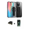 MARSİLYAN™- iPhone 14 Pro Max Kılıf Nova Işık Koleksiyonu - Şeffaf 360 Full Body Arka Koruyucu + Raze Metal Kamera Lens - GD