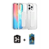 MARSİLYAN™- iPhone 14 Pro Max Kılıf Nova Işık Koleksiyonu - Siyah 18D Cam Ekran Koruyucu + PVD Metal Kamera Lens - TU
