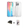 MARSİLYAN™- iPhone 14 Pro Max Kılıf Nova Işık Koleksiyonu - Siyah Bilvis 3D Mat Cam Ekran Koruyucu + Gold Raze Metal Kamera Lens