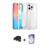 MARSİLYAN™- iPhone 14 Pro Max Kılıf Nova Işık Koleksiyonu - Siyah Bilvis 5in1 3D Magic Cam Ekran Koruyucu + Gümüş Raze Metal Kamera Lens