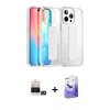MARSİLYAN™- iPhone 14 Pro Max Kılıf Nova Işık Koleksiyonu - Siyah Bilvis 5in1 5D Magic Hayalet Cam Ekran Koruyucu + Bilvis Titan Kamera Lens - GD
