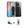 MARSİLYAN™- iPhone 14 Pro Max Kılıf Nova Işık Koleksiyonu - Siyah Bilvis Hayalet Cam Ekran Koruyucu + Bilvis Titan Kamera Lens - GS
