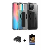 MARSİLYAN™- iPhone 14 Pro Max Kılıf Nova Işık Koleksiyonu - Siyah Buffer Hayalet Cam Ekran Koruyucu + Raze Metal Kamera Lens - GS