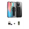 MARSİLYAN™- iPhone 14 Pro Max Kılıf Nova Işık Koleksiyonu - Siyah Joko Magic 5D Hayalet Cam + Siyah Bilvis Titan Kamera Lens
