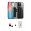 MARSİLYAN™- iPhone 14 Pro Max Kılıf Nova Işık Koleksiyonu - Siyah Mat Seramik Nano Ekran Koruyucu + Bilvis Titan Kamera Lens - DNMR