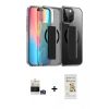 MARSİLYAN™- iPhone 14 Pro Max Kılıf Nova Işık Koleksiyonu - Siyah Mat Seramik Nano Ekran Koruyucu + Bilvis Titan Kamera Lens - GS