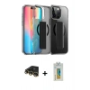 MARSİLYAN™- iPhone 14 Pro Max Kılıf Nova Işık Koleksiyonu - Siyah Polymer Nano Ekran Koruyucu + Raze Metal Kamera Lens - GD