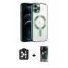 MARSİLYAN™- iPhone 14 Pro Max Kılıf Nova Işık Özel Seri - Şeffaf 360 Full Body Arka Koruyucu + PVD Metal Kamera Lens - TU
