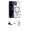 MARSİLYAN™- iPhone 14 Pro Max Kılıf Nova Işık Özel Seri - Şeffaf Pasifik Cam Ekran Koruyucu + Bilvis Titan Kamera Lens - GD