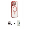 MARSİLYAN™- iPhone 14 Pro Max Kılıf Nova Işık Özel Seri - Şeffaf Pasifik Cam Ekran Koruyucu + Bilvis Titan Kamera Lens - DNMR