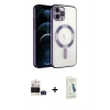 MARSİLYAN™- iPhone 14 Pro Max Kılıf Nova Işık Özel Seri - Şeffaf Pasifik Cam Ekran Koruyucu + Bilvis Titan Kamera Lens - DNMR