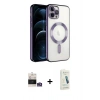 MARSİLYAN™- iPhone 14 Pro Max Kılıf Nova Işık Özel Seri - Şeffaf Pasifik Cam Ekran Koruyucu + Bilvis Titan Kamera Lens - GS