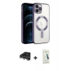 MARSİLYAN™- iPhone 14 Pro Max Kılıf Nova Işık Özel Seri - Şeffaf Pasifik Cam Ekran Koruyucu + Raze Metal Kamera Lens - GS